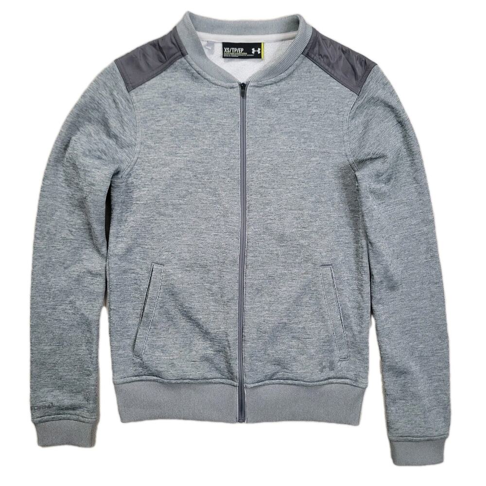 Under Armour Jacket Womens XS Fited Storm Coldgear Full Zip Gray Athletic Gym